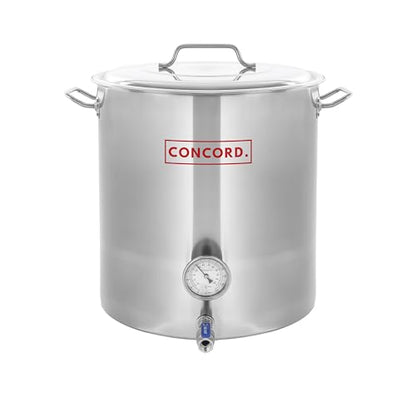 CONCORD Stainless Steel Home Brew Kettle Stock Pot (Weldless Fittings) (20 QT/ 5 Gal)