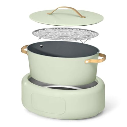 Wonderful 10-in-1 Electric Multi-Cooker 6 Qt Cast Aluminum Pot, 7 Preset Function,Oven & Dishwasher Safe to 400°F Sauté Slow Cook Steam Touch Display (Sage Green)