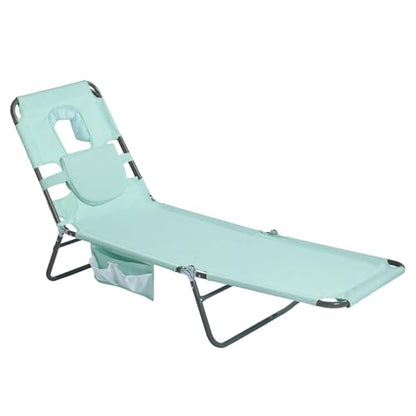 SUNNYFEEL Lay Flat Tanning Chair, Face Down Lounger, 5-Position Reclining