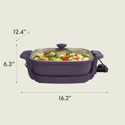 bella Fits-Anywhere™ SAUTE Make & Take Skillet, Non-Toxic Ceramic, Plum