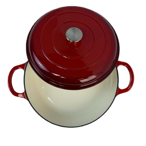 Kookantage 3.5 Quarts Enameled Cast Iron Braiser, Non Stick Enameled Cast Iron Casserole Skillet with Lid, Heavy Duty and Dual Handles Pan for Oven, Stove, Grill,Cook, Bake.