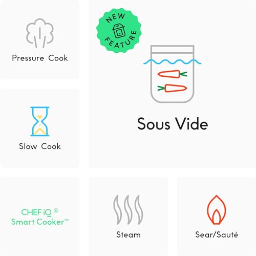 CHEF iQ Smart Pressure Cooker with WiFi and Built-in Scale - Easy-to-Use 10-in-1 Multicooker with 500+ Guided Recipes - Rice Cooker, Slow Cooker, Instant Meals for Foodies - 6 Quart - Family Size