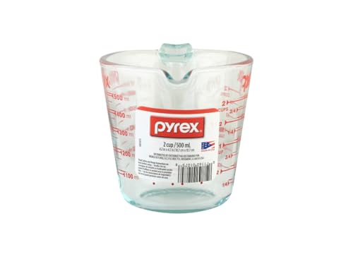 Pyrex Prepware 6001075 Measuring Cup, Red Graphics, Clear