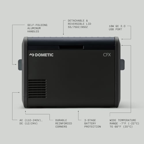 Dometic CFX5 75 Liter Dual Zone Portable Refrigerator and Freezer, Powered by AC/DC