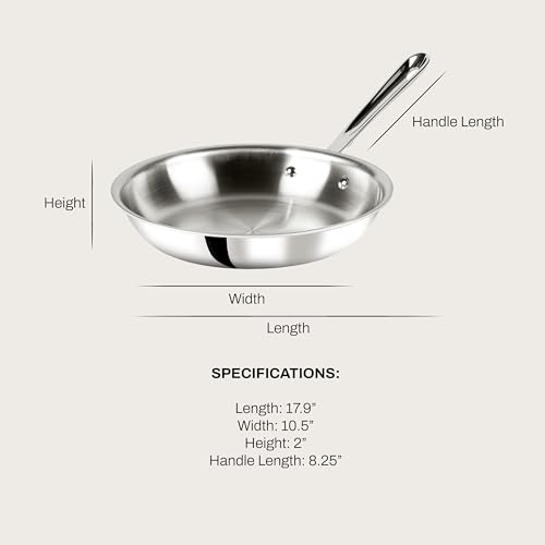 All-Clad D3® Stainless Steel 10 inch Frying Pan- Made in the USA- The Original Bonded Professional Cookware- Oven Safe & Induction Compatible