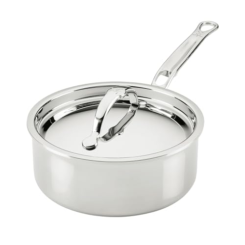 Hestan ProBond Luxe 2-Quart Saucepan with Lid, Professional Clad Stainless Steel, ProCore Tri-Ply Clad Construction, Polished Exterior, Induction & Oven Safe