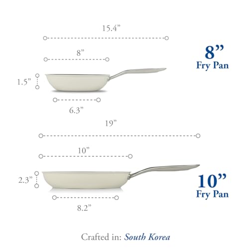 TeChef ValenCera Collection | Ceramic Nonstick Cookware Set, Free of PFAS, PTFE, PFOA, Made in Korea (6-Piece Set)