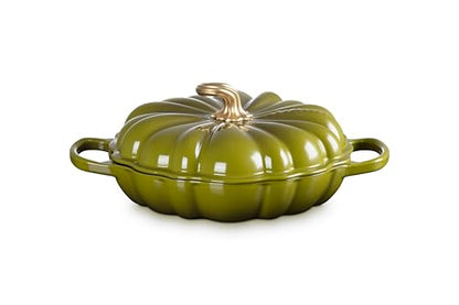 Le Creuset Enameled Cast Iron Figural Pumpkin Braiser, 2.75 qt., Olive