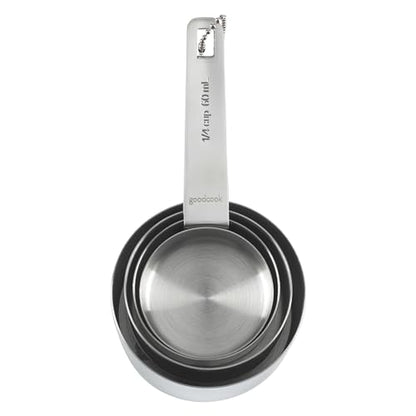GoodCook Gourmet Measuring Cup Set, Stainless Steel 4-pc., 1/4, 1/3, 1/2, 1 Cup etched measurements