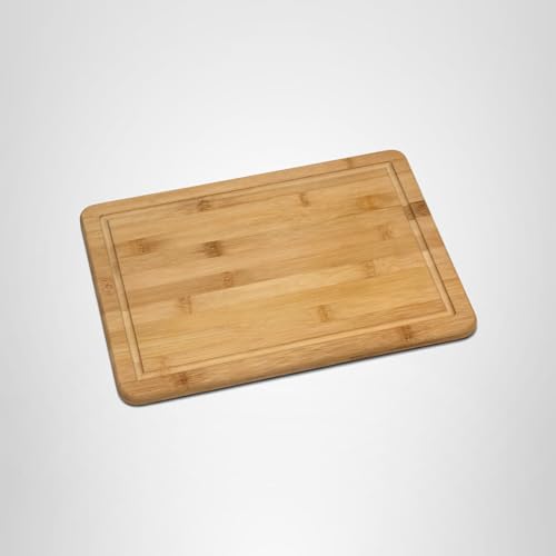 Lipper International Bamboo Wood Kitchen Cutting and Serving Board with Non-Slip Cork Backing, Medium, 13-3/4" x 9-3/4" x 5/8"
