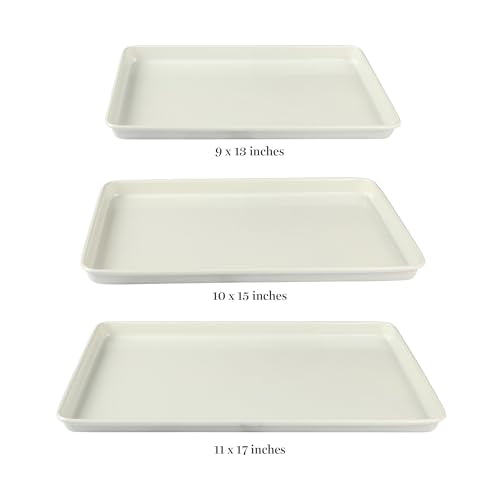 Martha Stewart Gallen 3-Piece Cookie Sheet Set – 13", 15", 17" Baking Pans, Ceramic Nonstick, PFA-Free, Carbon Steel – Oven Safe to 450°F, Warp-Resistant, Easy to Clean - Linen White