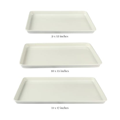 Martha Stewart Gallen 3-Piece Cookie Sheet Set – 13", 15", 17" Baking Pans, Ceramic Nonstick, PFA-Free, Carbon Steel – Oven Safe to 450°F, Warp-Resistant, Easy to Clean - Linen White