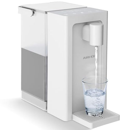 AIRHOP Instant Hot Water Dispenser, Quick Heating Countertop Water Dispenser with Child Locks, Adjustable 5 Temp 3 Water Volume Dispense, 100OZ 3L Removable Tank, Ideal for Home Office Kitchen, White