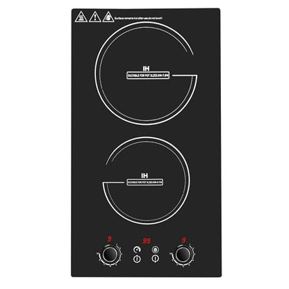 Wesonorous Double Induction Cooktop,110V 2600W 2 burner induction cooktop with hot plat with LED Touch Screen 10 Levels,Child Safety Lock & Timer 110V countertop burners