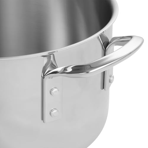 WINCO Tri-Ply Stock Pot, 20-quart, Silver