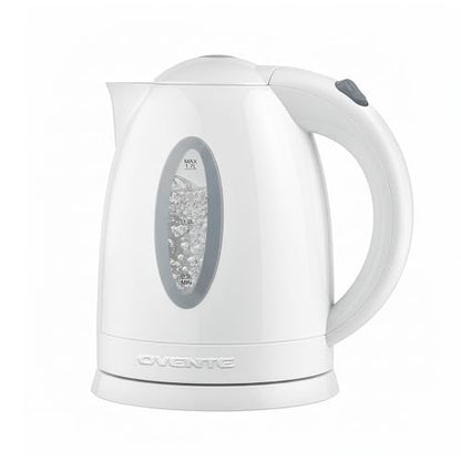 OVENTE 1.7L Electric Tea Kettle, Fast Boiling Water Heater, White KP72W