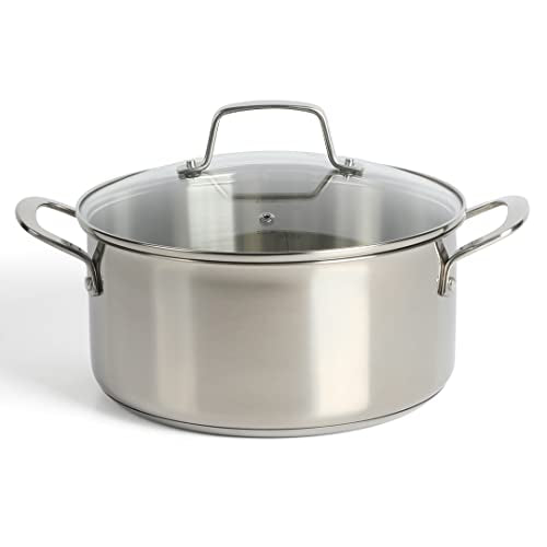 Martha Stewart Castelle 5-Quart 18/8 Stainless Steel Induction Safe Dutch Oven Casserole Pot With lid