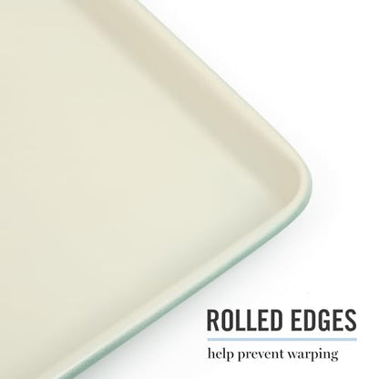 Martha Stewart Gallen 13 x 9 Inch Nonstick Carbon Steel Cookie Sheet - Teal Durable Baking Pan for Cookies, Brownies & Roasting