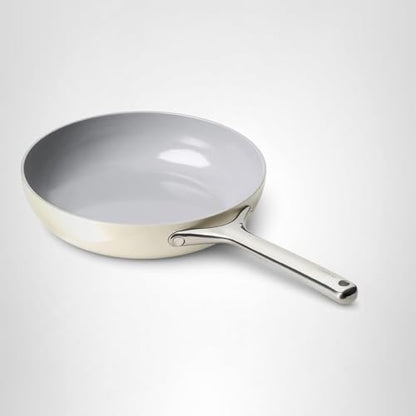 Caraway Nonstick Ceramic Frying Pan (2.7 qt, 10.5") - Non Toxic, PTFE & PFOA Free - Oven Safe & Compatible with All Stovetops (Gas, Electric & Induction) - Cream