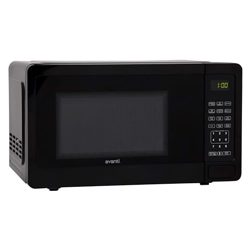 Avanti Microwave Oven 700-Watts Compact with 6 Pre Cooking Settings, Speed Defrost, Electronic Control Panel and Glass Turntable, 0.7-Cu.Ft., Black