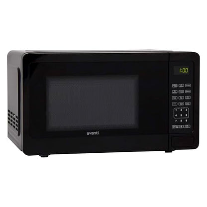 Avanti Microwave Oven 700-Watts Compact with 6 Pre Cooking Settings, Speed Defrost, Electronic Control Panel and Glass Turntable, 0.7-Cu.Ft., Black