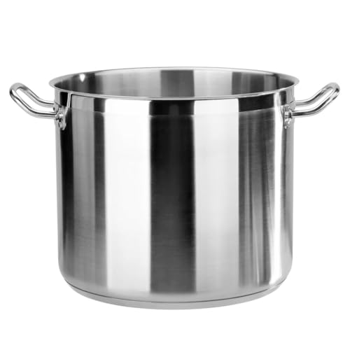 New Star Foodservice 20 Qt Stainless Steel Stock Pot with Cover, 18/8 Stainless Steel