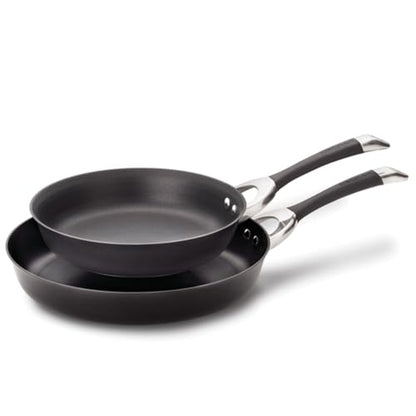Circulon Symmetry Hard Anodized Nonstick Induction Frying Pan Twin Pack, 10-Inch and 12-Inch, Pan Sets for Cooking Nonstick, Black