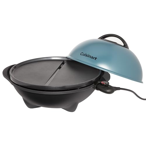Cuisinart Indoor/Outdoor Electric Griddle, 2-in-1 Portable BBQ with Flat Top Nonstick Cooking Surface, Adjustable Heat, Stand/Tabletop Options for Cookouts, Barbecues & Small Spaces, No Tools Needed