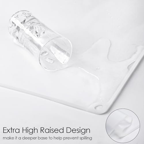 Thick Silicone Pastry Mat with High Edge, 20"x 16" Non-Stick Silicone Baking Mat, Non Slip Silicone Dough Rolling Mat for Making Bread, Cookies and Pizza, Gray Silicone Mat for Craft, Countertop Mat