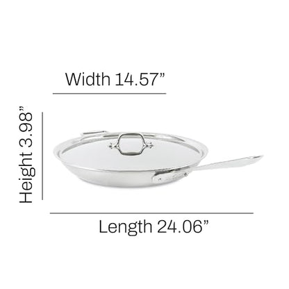 All-Clad D5® Stainless Steel Core 14 Inch Frying Pan Covered - Made in the USA - The Upgrade for Supremely Even Heat- Oven Safe & Induction Compatible Cookware