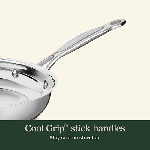 Cuisinart 17-Piece Stainless Steel Cookware Set, Chef's Classic Steel Collection with Pure Aluminum Core for Quick and Even Heat, Cool Grip Handles, Dishwasher Safe, 77-17N