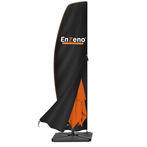 Enzeno Umbrella Covers for Patio Umbrellas 9-13 Feet,Oxford Fabric Outdoor Umbrella Cover Waterproof UV-Resistant Protection for Offset Umbrella & Parasol (Fits Cantilever Umbrella up to 9′S/13′R)