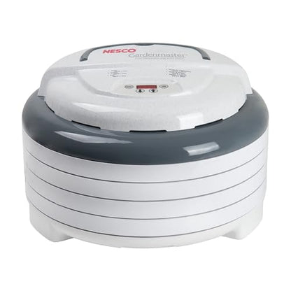 NESCO FD‑1040 Gardenmaster Digital Pro 4 Tray Food Dehydrator for Home Food Preservation, White Electric Dehydrator with Expandable Tray Capacity