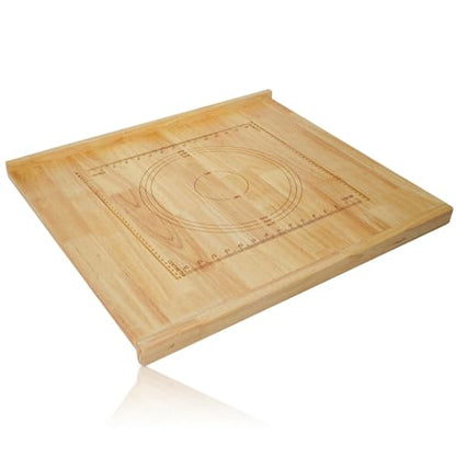 24" x 20" Reversible Wooden Pastry Board Wood Pasta Board with Lip Bread Board Cutting Board Chopping Board Pie Board with Engraved Ruler for Counter Top Kitchen-Wood