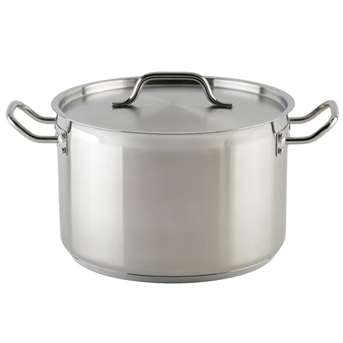 Winco Heavy-Duty Stainless Steel Stock Pot with Cover, 12 Quart