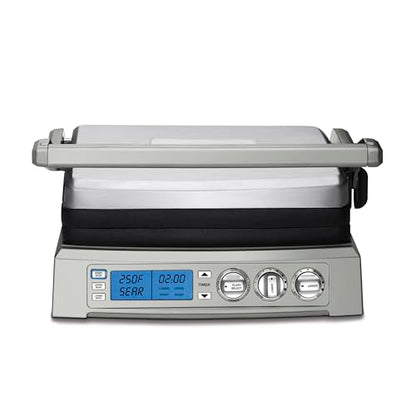 Cuisinart 6-in-1 Elite Griddler, Electric Grill, Griddle & Top Melt, 500°F Temperature Sear Function, LCD Screen, Dishwasher-Safe Cooking Plates, GR-300NAS, Stainless Steel