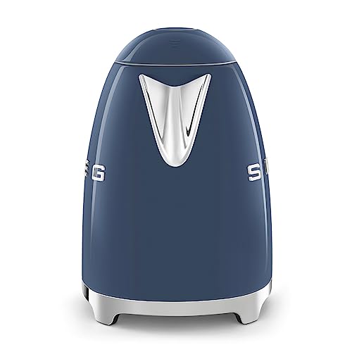 SMEG KLF03 Electric Kettle 1.7L (7 Cup), Retro Hot Water Boiler for Tea & Coffee, Fast Boiling, Auto Shut-Off, Soft Open Lid, 360° Swivel Base Countertop Kettle – Navy Blue