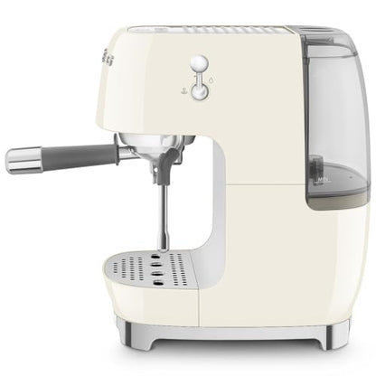 Smeg ECF03 Made in Italy Retro Espresso Machine with Cold Brew, 15 Bar Pump, Thermoblock Heating, Steam Wand, Adjustable Temperature, 47 oz Water Tank- (Cream)