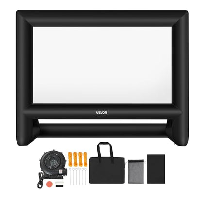VEVOR 20FT Inflatable Movie Screen, Inflatable Projector Screen with Portable Storage Bag, 16:9 Easy Set Up Movie Projection for Outdoor Backyard, Home Theater, Theme Party