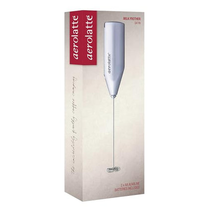 Aerolatte Steam-Free Milk Frother, Satin Finish, 18/8 Stainless Steel Whisk, BPA-Free Plastic Housing, Batteries Included