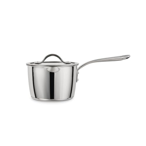 Tramontina Tempo Tri-Ply Base Stainless Steel 2-Quart Small Sauce Pan with Glass Lid, Induction-Ready Saucepan, Oven-Safe, Dishwasher-Safe