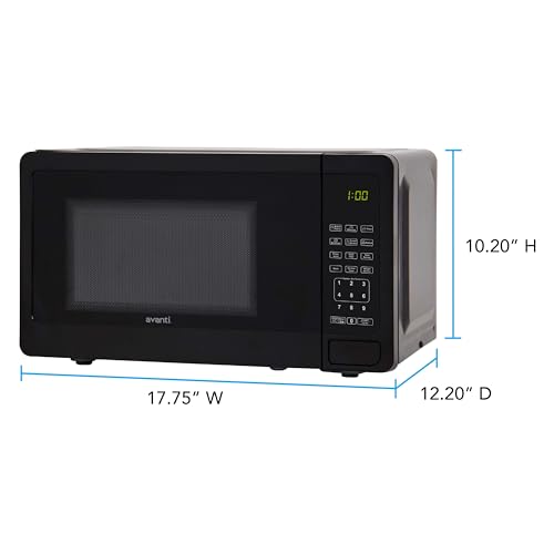 Avanti Microwave Oven 700-Watts Compact with 6 Pre Cooking Settings, Speed Defrost, Electronic Control Panel and Glass Turntable, 0.7-Cu.Ft., Black