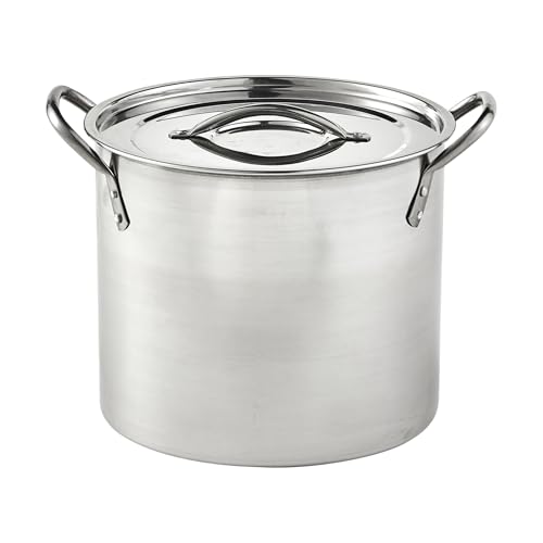 IMUSA USA Stainless Steel Stock Pot with Lid 12-Quart, Silver