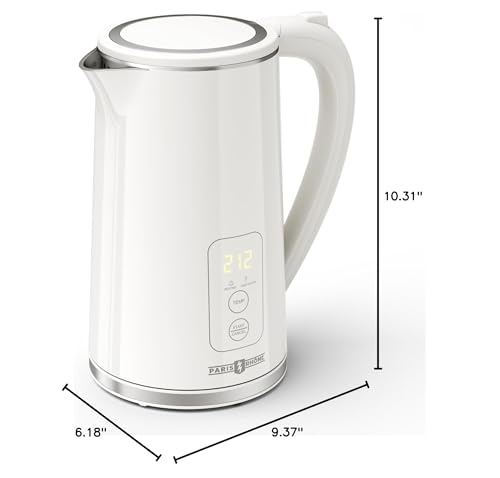 Electric Kettle Temperature Control, 1.7L Large Electric Tea Kettle, 4H Keep Warm Hot Water Boiler with 6 Presets, LED Screen Electric Kettles for Boiling Water, Boil-Dry Protection, BPA Free