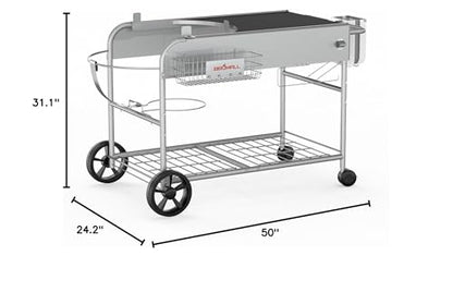 Grill Table for Weber 22" &18" Original Kettle, for Weber Grill Table, Stand Cart for JumboJoe Master-Touch Charcoal Outdoor Prep Performer Charcoal Accessories for Outside