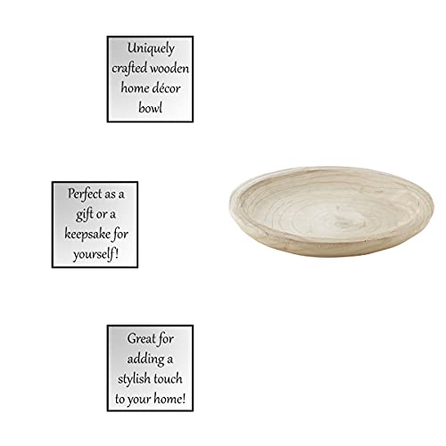 Santa Barbara Design Studio Hand Carved Paulownia Wood Serving Bowl, Medium, Natural