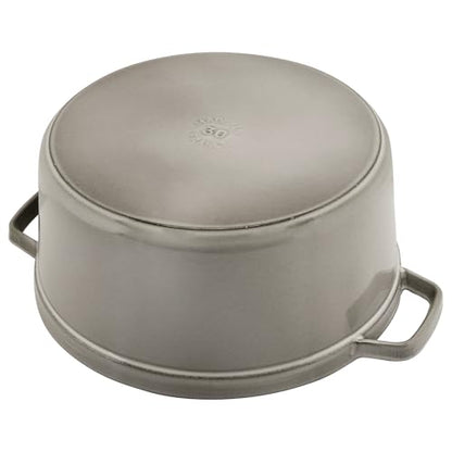 Staub Cast Iron 4-qt Round Cocotte - Graphite Grey