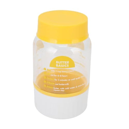 ZAWELIYO Butter Maker Cup, Manual Churner Bottle for Homemade Fresh Butter, Plastic Multifunctional Cream Separator with Built in Strainer for Cooking Baking