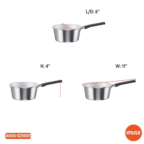 IMUSA USA A004-025001 Aluminum Sauce Pan 1-Quart, Silver