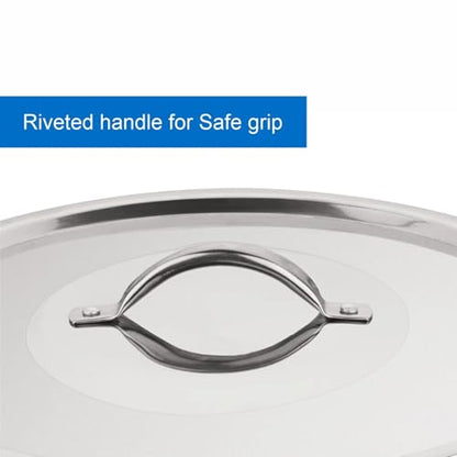 12 Quart Stainless Steel Stock Pot, Silver - Food-Grade, Fast Heating with Stay-Cool Handles & Airtight Lid for Home Kitchen Simmering